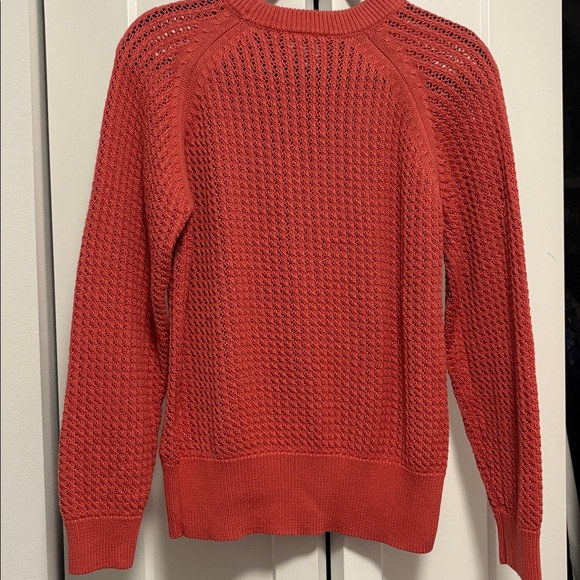 EUC [Varley] Ribbed Long-Sleeved Coral Pink Knit Crewneck Sweater Women’s Small - Picture 8 of 12